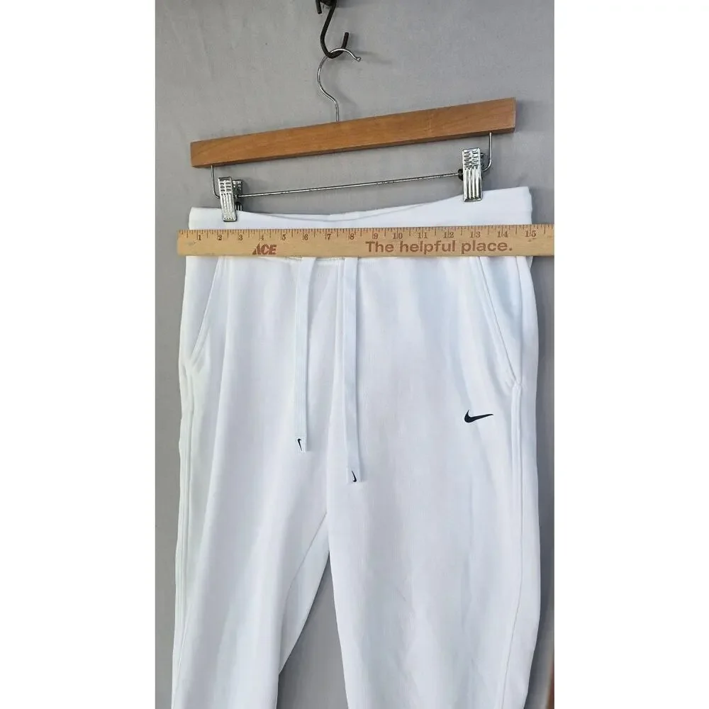Nike Jogger Pants Mens Small White Dri-FIT French Terry Elastic Waist *stains